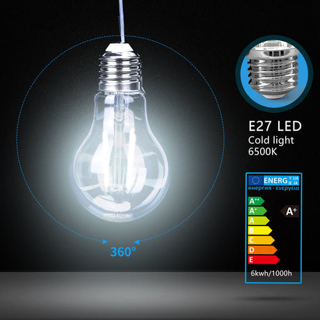Gloeilamp E27 A60 10 stuks | LED 6W=60W traditioneel licht - 700 Lumen | daglichtwit 6500K - LEDPLANET.NL