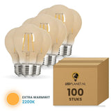 Gloeilamp E27 A60, Amber 2200K, Dimbaar, doos 100 stuks, 230V