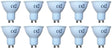 GU10 spot 10 stuks | PAR16 bajonetsluiting | LED 8W=48W | daglichtwit 6400K - LEDPLANET.NL