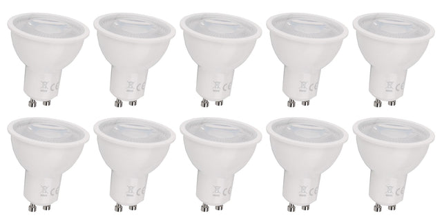 GU10 spot dimbaar 10 stuks warmwit | PAR16 bajonetsluiting | LED 7W~650Lm=50W halogeenverlichting | 3000K Triac - 230V - LEDPLANET.NL