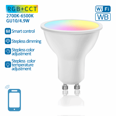 Spot GU10 WiFi RGB+CCT 2700K - 6500K | PAR16 blanc chaud - blanc lumière du jour - RGB - LED 5W=37W ampoule halogène - 230V - LEDPLANET.NL