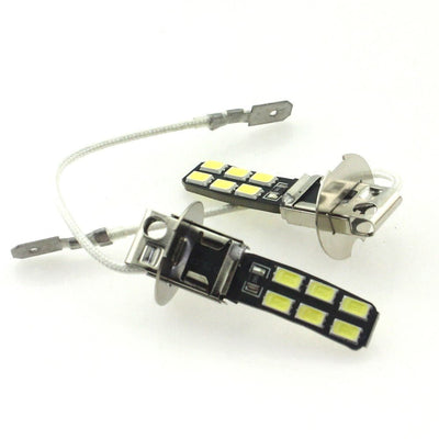 H3 LED autolamp, daglichtwit 6000K, 12-SMD, 4W, 12V, 2 stuks