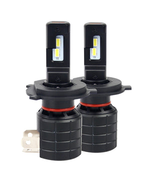 H4 koplamp set | 2x  4-SMD LED daglichtwit 6000K - 5000 Lm/stuk | CAN-BUS 12V - 24V DC