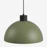 Hanglamp Bowl LED in olijfgroen met minimalistisch ontwerp voor stijlvolle verlichting