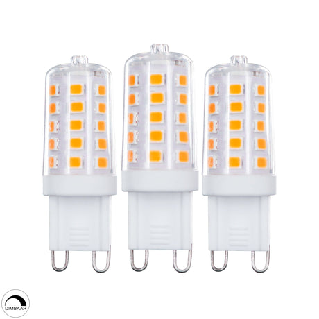Capsule LED G9 3 pièces - Blanc chaud 2700 K - 3,5 W - 300 lumens - À intensité variable - À INTENSITÉ VARIABLE