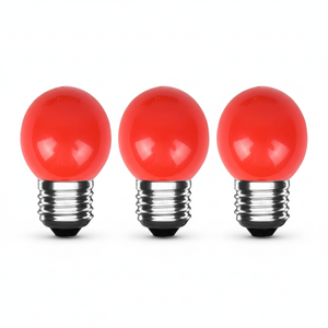 LED Kogellamp E27 Rood - 300 lumen - 3W - IP20 - G45 - 230V - 3 stuks