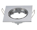 Inbouwframe 82mm x 82mm | vierkante kantelbare inbouwspot chroom | boorgat Ø 74 mm - LEDPLANET.NL