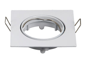 Inbouwframe 82mm x 82mm, vierkante kantelbare inbouwspot wit, boorgat Ø 74 mm