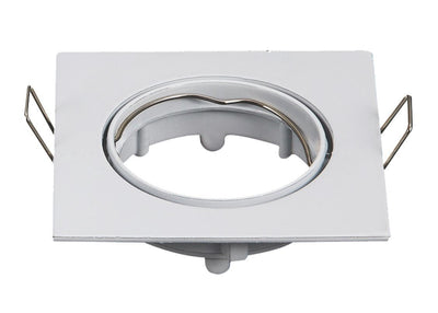 Inbouwframe 82mm x 82mm, vierkante kantelbare inbouwspot wit, boorgat Ø 74 mm