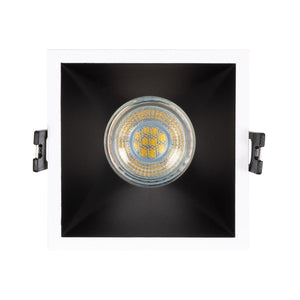 Cadre d’encastrement 93 mm x 93 mm | spot encastrable carré affleurant noir/blanc | découpe 85 mm x 85 mm