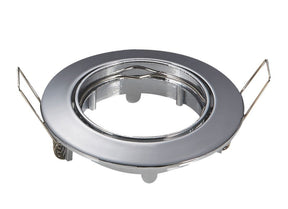 Inbouwframe Ø 82 mm, kantelbare inbouwspot chroom, boorgat Ø 74 mm