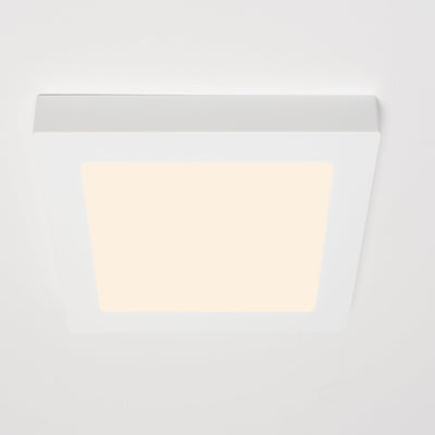 Plafonnier LED encastrable ou en saillie CCT Ø 20 cm carré – Dimmable – Blanc chaud et froid