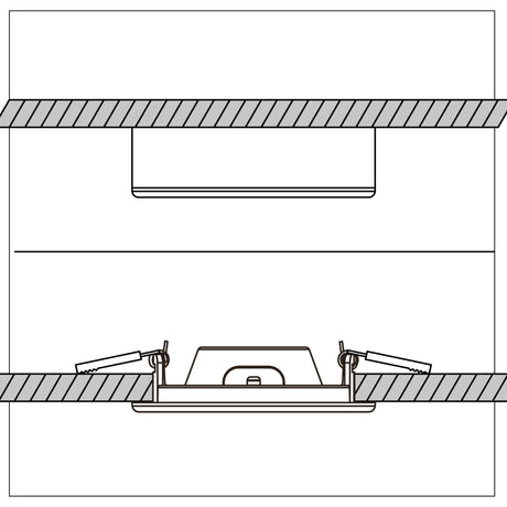 Plafonnier LED encastrable ou en saillie CCT Ø 20 cm carré – Dimmable – Blanc chaud et froid