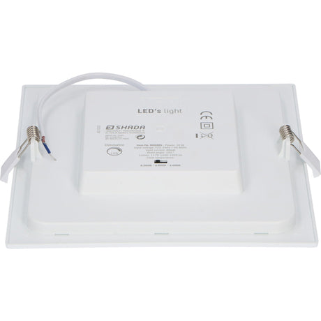Plafonnier LED encastrable ou en saillie CCT Ø 20 cm carré – Dimmable – Blanc chaud et froid