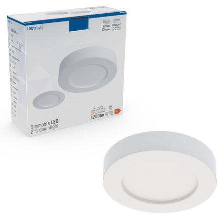 LED Inbouwspot 1200 Lumen - 12W - Koelwit 4000K - Dimbaar - Selecteerbare kleurtemperatuur - IP44 - Wit