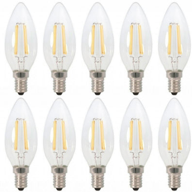 Ampoules bougie E14 - 10 pièces | LED 4 W = 40 W lumière traditionnelle | filament blanc lumière du jour 6500 K - 230 volts - LEDPLANET.NL