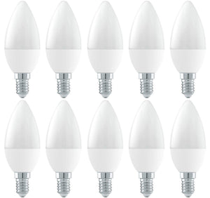Ampoule LED flamme E14 blanc lumière du jour 6400K - 6W - verre dépoli - 10 pièces