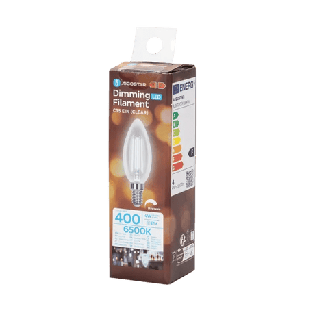 Ampoule flamme E14 blanc lumière du jour dimmable | C35 LED 4W~400Lm=38W éclairage halogène | verre transparent - 6500K - LEDPLANET.NL