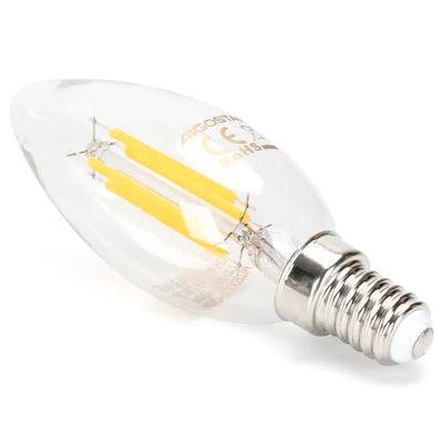 LED kaarslamp E14 dimbaar warmwit 2700K, 4W 400 lumen, helder glas