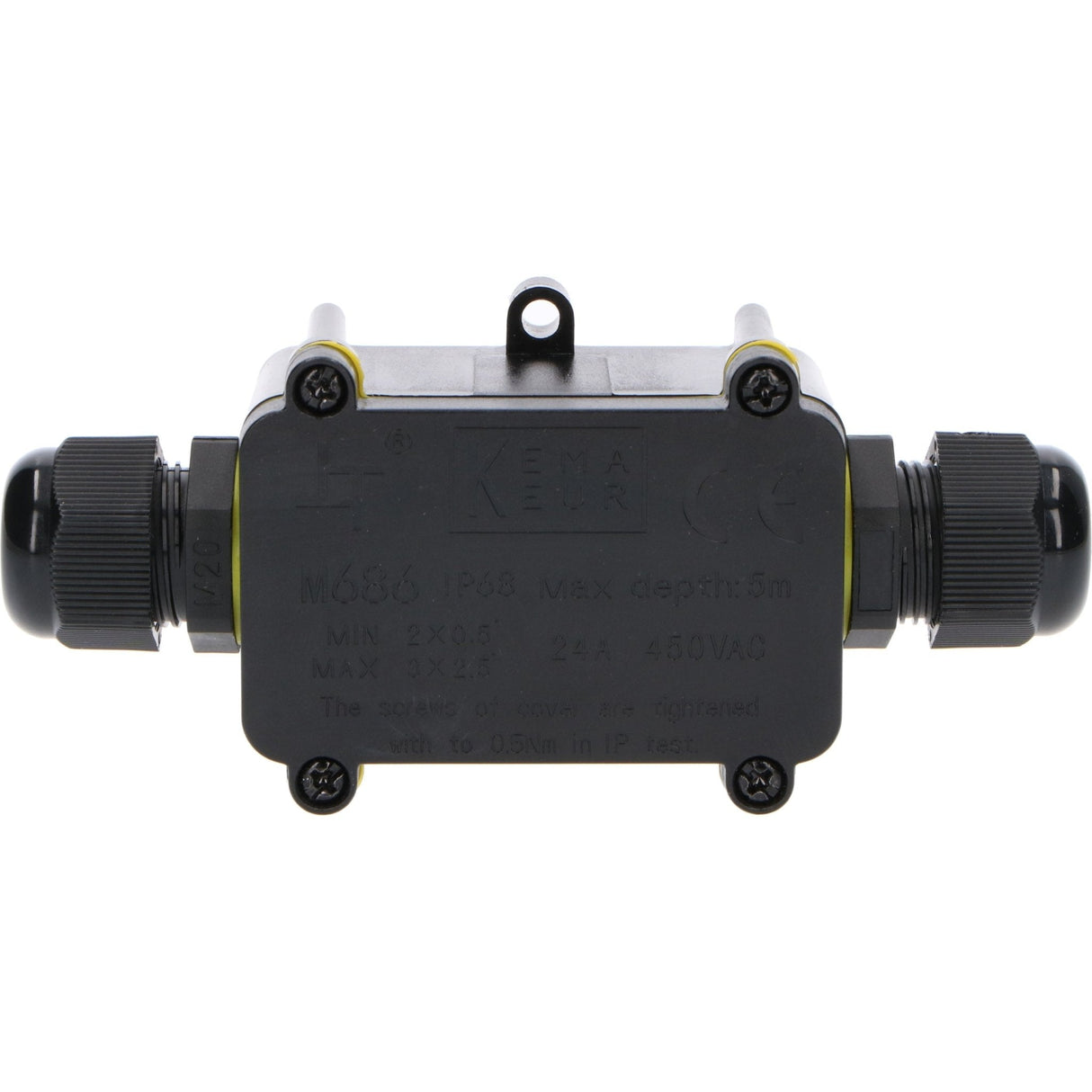 Boîte de jonction étanche IP68 - I-Connector - pour câbles de 4-12mm - noire