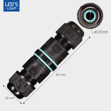Waterdichte Kabelverbinder IP68 - I-Connector - Voor Kabels 5-10mm - Zwart