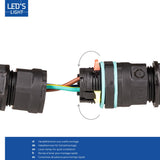 Waterdichte Kabelverbinder IP68 - I-Connector - Voor Kabels 5-10mm - Zwart