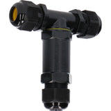 Waterdichte Kabelverbinder IP68 - T-Connector - Kroonsteentje - Voor Kabels 4-14mm - Zwart