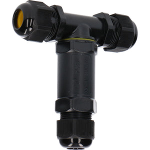 Waterdichte Kabelverbinder IP68 - T-Connector - Kroonsteentje - Voor Kabels 4-14mm - Zwart