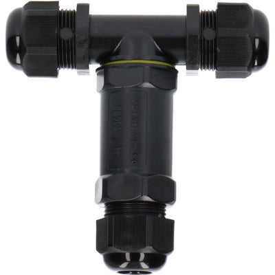 Connecteur de câble étanche IP68 - connecteur en T - domino - pour câbles de 4 à 14 mm - Noir