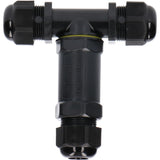 Waterdichte Kabelverbinder IP68 - T-Connector - Kroonsteentje - Voor Kabels 4-14mm - Zwart