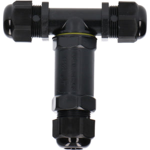 Waterdichte Kabelverbinder IP68 - T-Connector - Kroonsteentje - Voor Kabels 4-14mm - Zwart