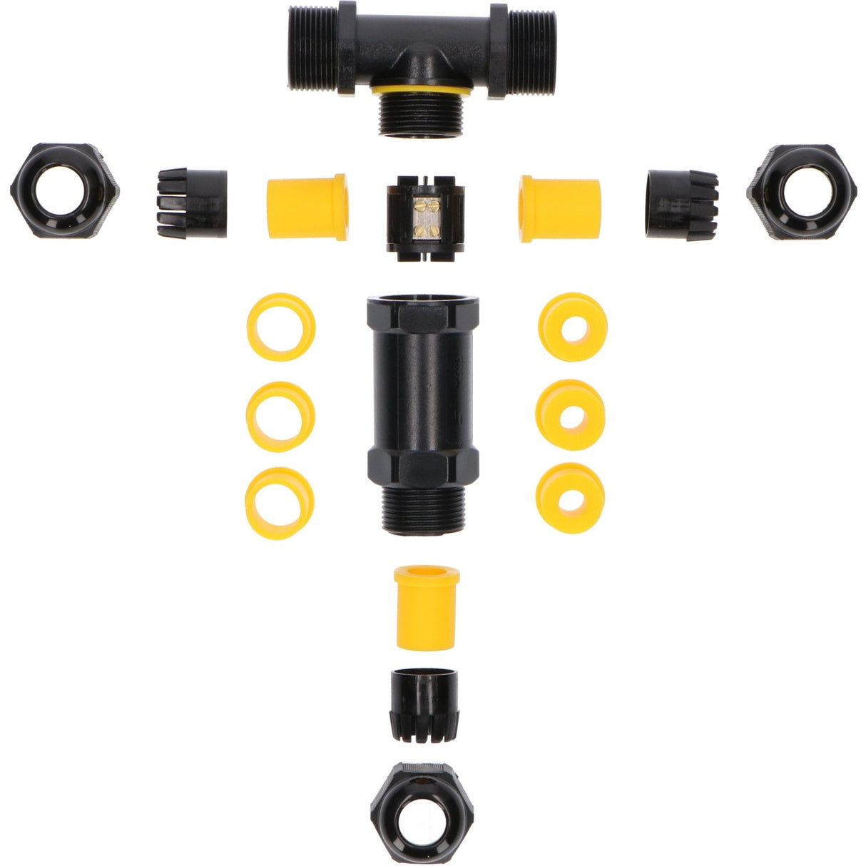 Waterdichte Kabelverbinder IP68 - T-Connector - Kroonsteentje - Voor Kabels 4-14mm - Zwart