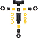 Waterdichte Kabelverbinder IP68 - T-Connector - Kroonsteentje - Voor Kabels 4-14mm - Zwart