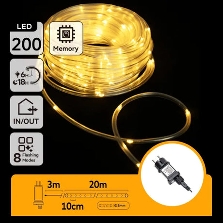 Aigostar LED lichtslangen van 20 meter met 200 LED's voor kerst versiering, waterdicht en geschikt voor binnen en buiten