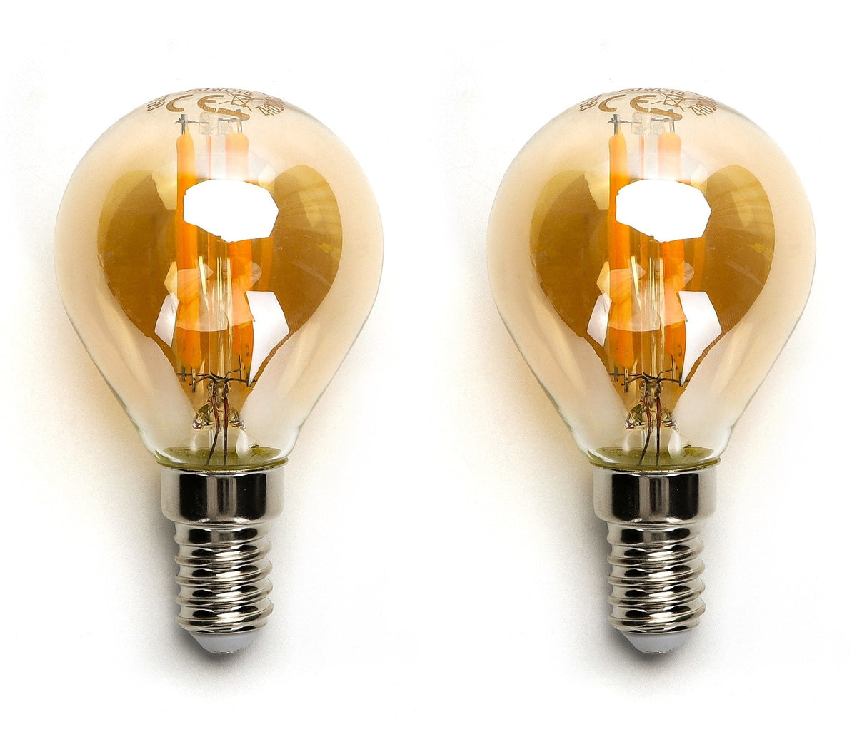 Kogellamp E14 2 stuks | 4W=40W warmwit | 2200K - amber glas - LEDPLANET.NL