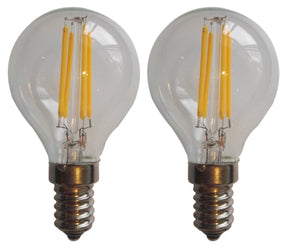 Kogellamp E14 kleine fitting, LED 4W vervangt 40W, warmwit 2700K, 470 lm, 2 stuks