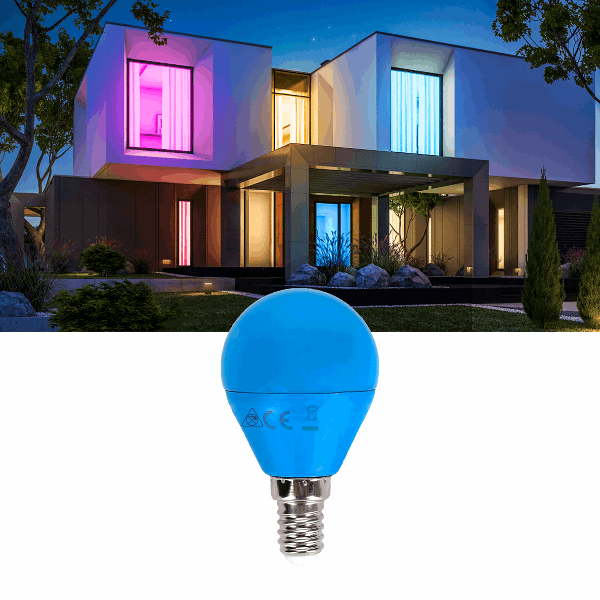 Kogellamp E14 blauw | kleine fitting LED lamp 4W=30W gloeilamp | 230V - LEDPLANET.NL