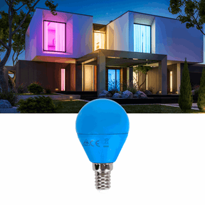 Kogellamp E14 blauw, kleine fitting LED lamp 4W=30W gloeilamp, 230V