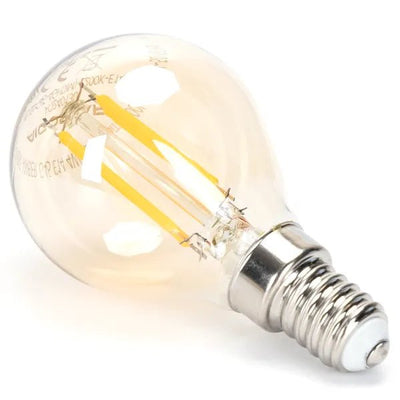 Ampoule sphérique E14 dimmable, flamme blanc chaud | G45 LED 4 W~400 lm=éclairage halogène 38 W | verre ambré - 2200 K - LEDPLANET.NL