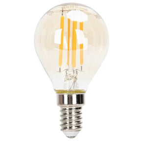 Ampoule sphérique E14 dimmable, flamme blanc chaud | G45 LED 4 W~400 lm=éclairage halogène 38 W | verre ambré - 2200 K - LEDPLANET.NL