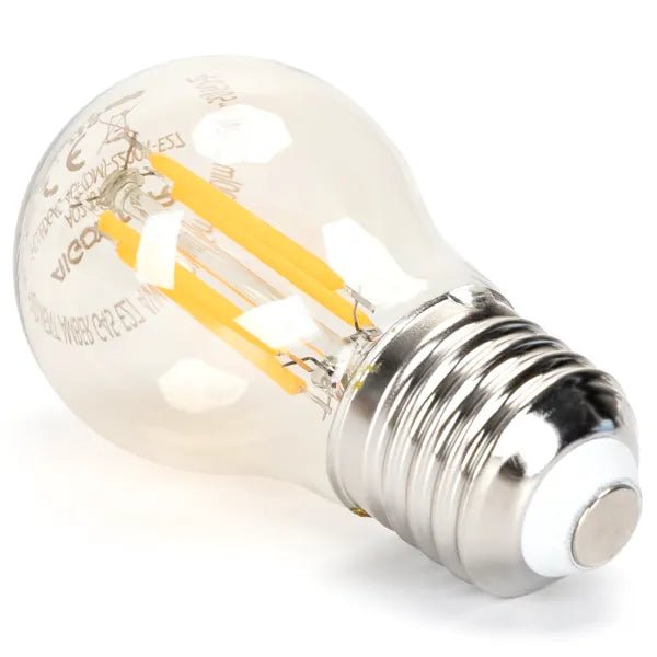 Ampoule sphérique E27 à intensité variable, flamme blanc chaud | G45 LED 4 W~400 lm=éclairage halogène 38 W | verre ambré - 2200 K - LEDPLANET.NL