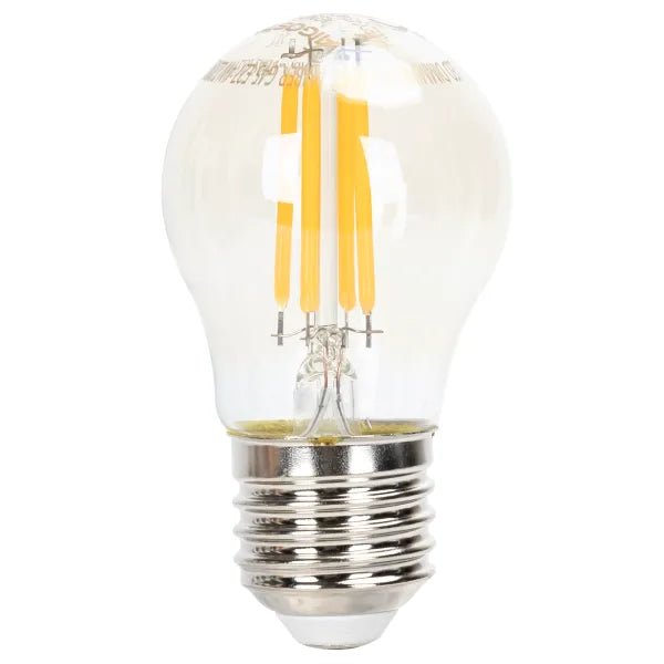 Ampoule sphérique E27 à intensité variable, flamme blanc chaud | G45 LED 4 W~400 lm=éclairage halogène 38 W | verre ambré - 2200 K - LEDPLANET.NL