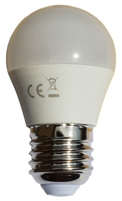Kogellamp E27 grote fitting, LED 6W vervangt 41W, warmwit 3000K, 480 lm