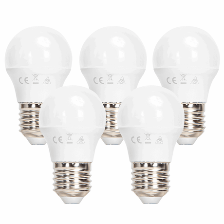 Aigostar LED voordeelverpakkingen met vijf kogellampen grote fitting voor energiezuinig verlichten