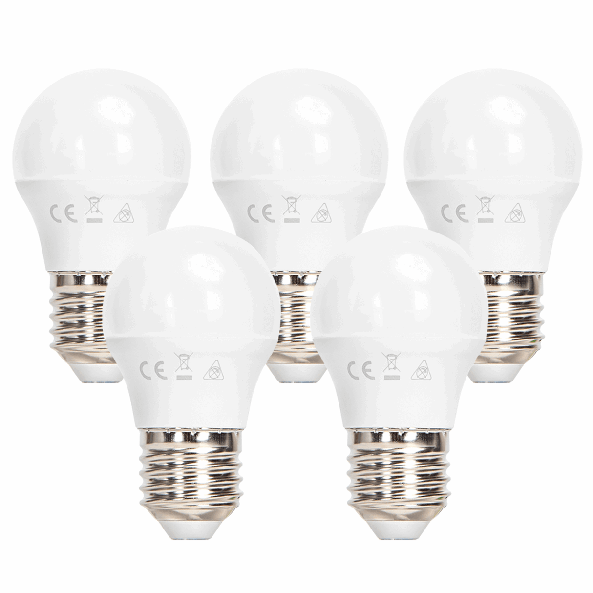 Aigostar LED voordeelverpakkingen met vijf kogellampen grote fitting voor energiezuinige verlichting