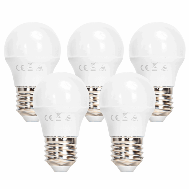 Aigostar LED voordeelverpakkingen met vijf kogellampen grote fitting voor energiezuinige verlichting