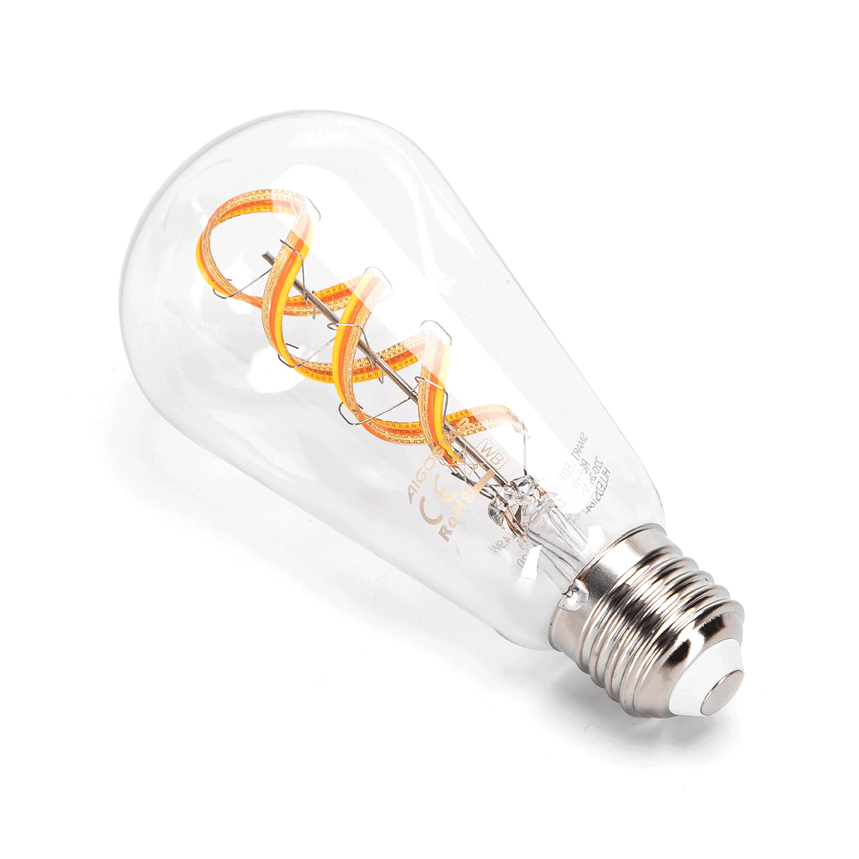 Kooldraadlamp E27 4.9W WiFi + Bluetooth RGB + CCT | Smartlamp ST64 - warmwit - daglichtwit - RGB LED ~ 420 Lumen - helder glas - 230 Volt - LEDPLANET.NL