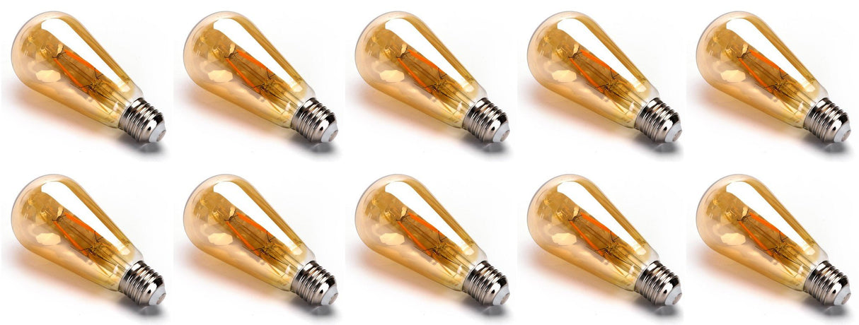 Aigostar kooldraadlamp E27 amber in een set van tien voor sfeervolle verlichting