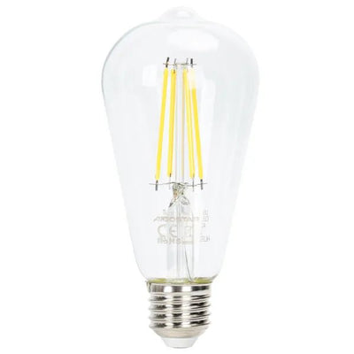 Ampoule à filament E27 blanc lumière du jour à intensité variable | éclairage halogène ST64 LED 6W~600Lm=51W | verre transparent - 6500K - LEDPLANET.NL