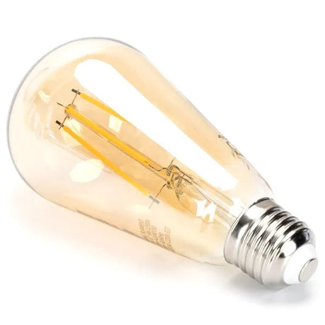 Kooldraadlamp E27 dimbaar flame warmwit | ST64 LED 6W~600Lm=51W halogeen verlichting | amber glas - 2200K - LEDPLANET.NL